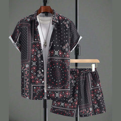 All-Over Vintage 3D Printed Premium Quality Dry-Fit 2-Pcs Summer Suit. MS3D-16