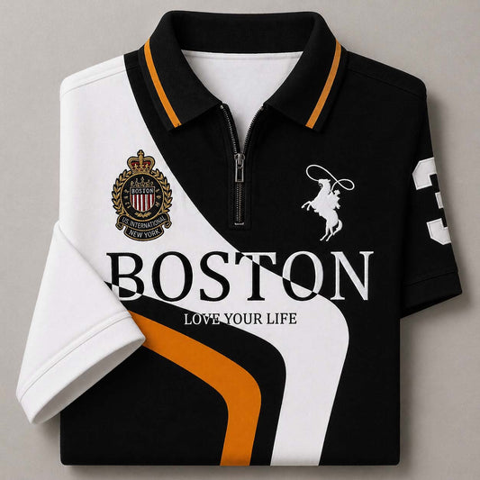 Dry-Fit 3D Stripe Printed Style Half-Sleeve Polo Summer Tshirt. MS3DP-20 V2