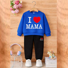 I Love MAMA Kids Sweat Style 2-Pcs Winter Tracksuit. KWTS-02