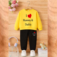 I Love D+M Kids Sweat Style 2-Pcs Winter Tracksuit. KWTS-02