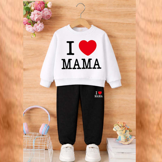 I Love MAMA Kids Sweat Style 2-Pcs Winter Tracksuit. KWTS-02