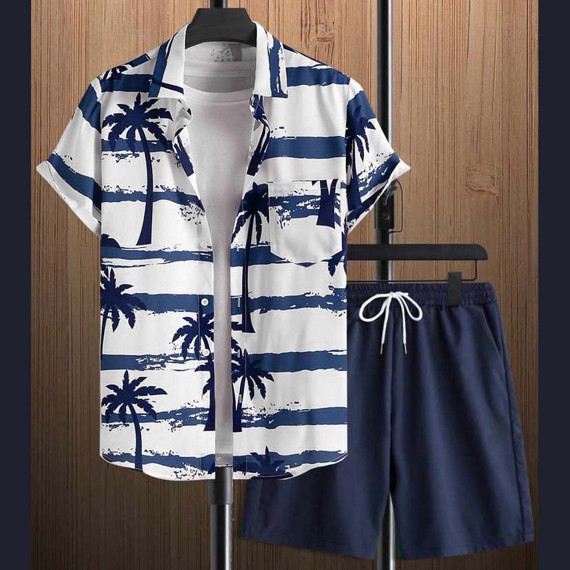 All-Over 3D Printed Premium Quality Dry-Fit 2-Pcs Summer Suit. MS3D-04