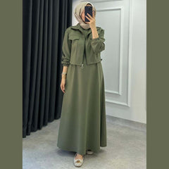 Drop Shoulder Short Jacket Maxi Style 2-Pcs Winter Co-Ord Set. WWTS-15 V3