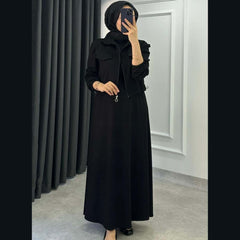 Drop Shoulder Short Jacket Maxi Style 2-Pcs Winter Co-Ord Set. WWTS-15 V3