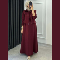 Drop Shoulder Short Jacket Maxi Style 2-Pcs Winter Co-Ord Set. WWTS-15 V3