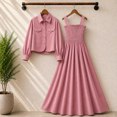 Short Koti & Smoky Maxi Style Western 2-Pcs Stiched Suit.