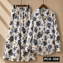 Alenza Crepe Printed Western Shirt Style 2-Pcs Stiched Co-Ord Set. PCS-108