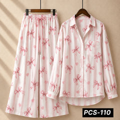Alenza Crepe Printed Western Shirt Style 2-Pcs Stiched Co-Ord Set. PCS-110