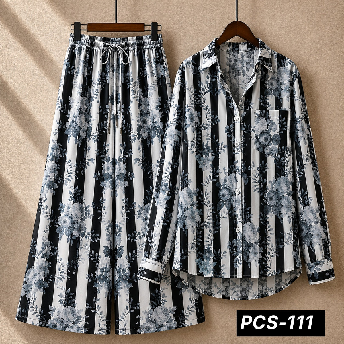 Alenza Crepe Printed Western Shirt Style 2-Pcs Stiched Co-Ord Set. PCS-111