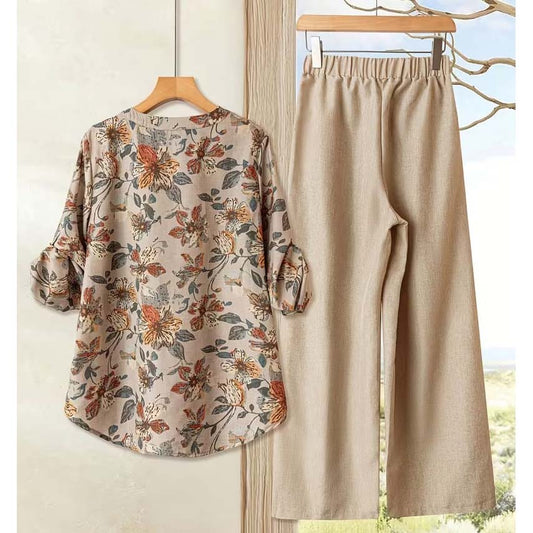 Binara Printed Western Shirt Style 2-Pcs Stiched Co-Ord Set. PCS-11