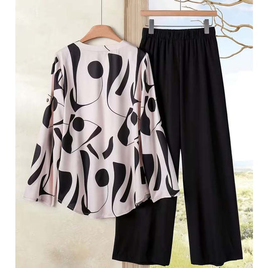 Binara Printed Western Shirt Style 2-Pcs Stiched Co-Ord Set. PCS-12