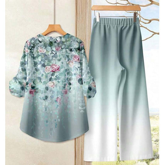 Binara Printed Western Shirt Style 2-Pcs Stiched Co-Ord Set. PCS-13