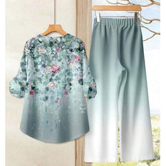 Binara Printed Western Shirt Style 2-Pcs Stiched Co-Ord Set. PCS-13