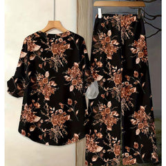 Binara Printed Western Shirt Style 2-Pcs Stiched Co-Ord Set. PCS-03
