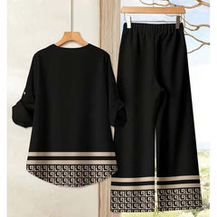 Binara Printed Western Shirt Style 2-Pcs Stiched Co-Ord Set. PCS-09