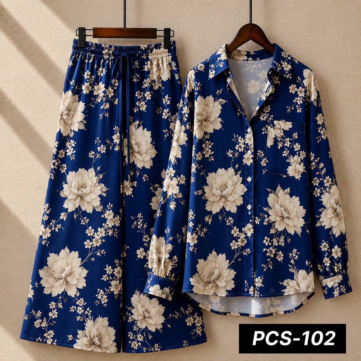 Alenza Crepe Printed Western Shirt Style 2-Pcs Stiched Co-Ord Set. PCS-102