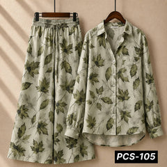 Alenza Crepe Printed Western Shirt Style 2-Pcs Stiched Co-Ord Set. PCS-105