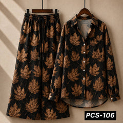 Alenza Crepe Printed Western Shirt Style 2-Pcs Stiched Co-Ord Set. PCS-106