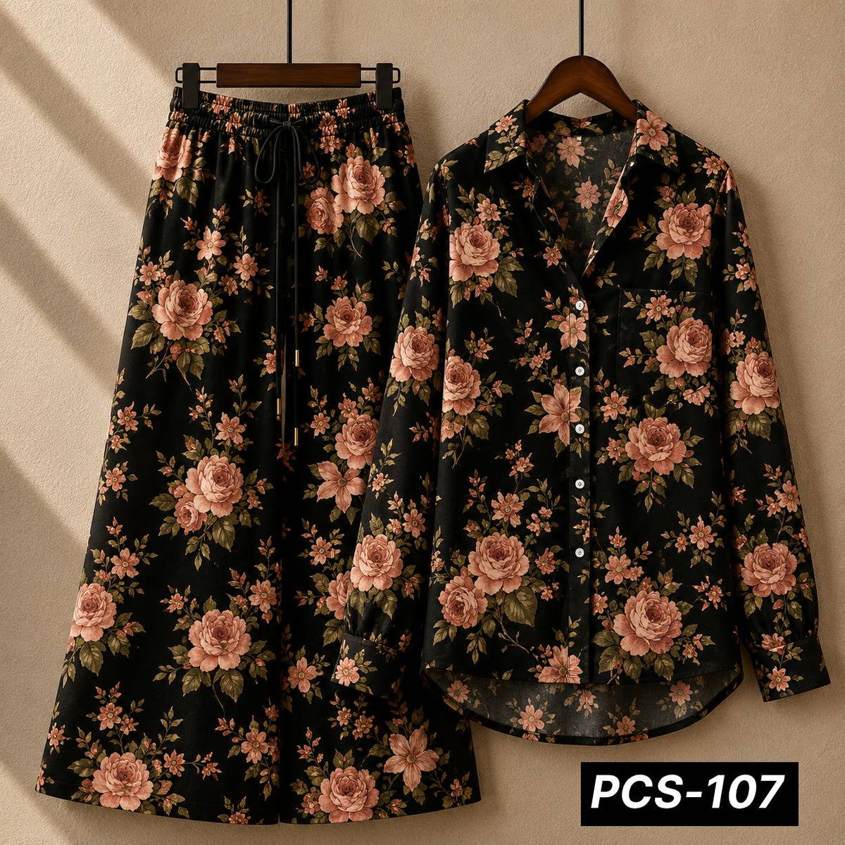 Alenza Crepe Printed Western Shirt Style 2-Pcs Stiched Co-Ord Set. PCS-107