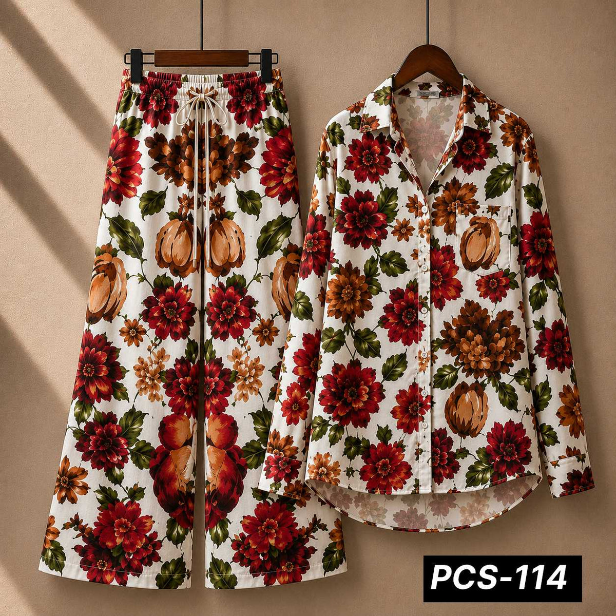 Alenza Crepe Printed Western Shirt Style 2-Pcs Stiched Co-Ord Set. PCS-114