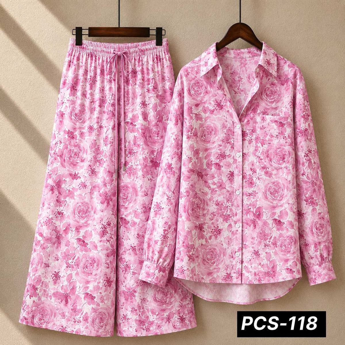Alenza Crepe Printed Western Shirt Style 2-Pcs Stiched Co-Ord Set. PCS-118