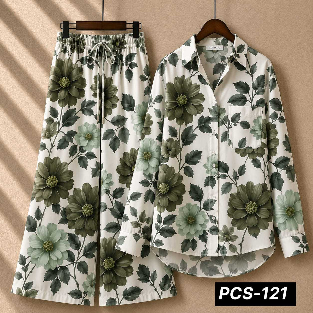 Alenza Crepe Printed Western Shirt Style 2-Pcs Stiched Co-Ord Set. PCS-121