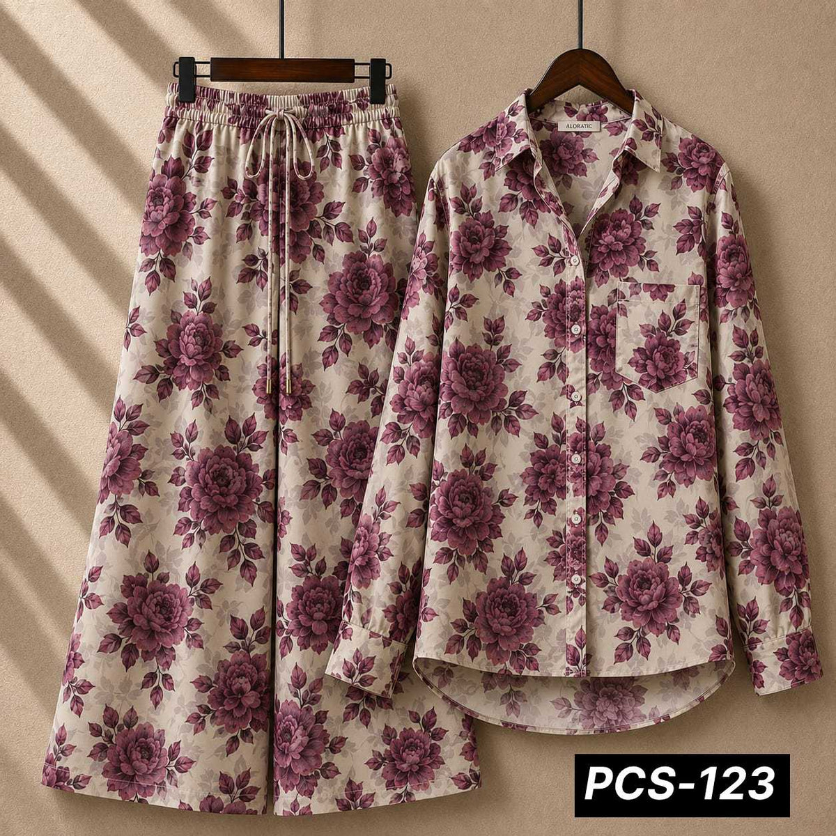 Alenza Crepe Printed Western Shirt Style 2-Pcs Stiched Co-Ord Set. PCS-123