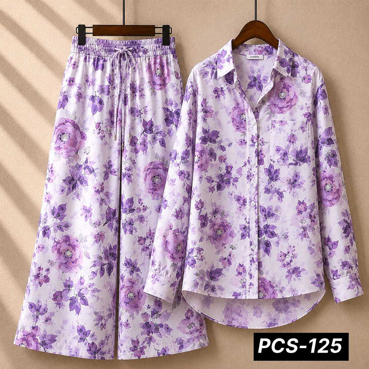 Alenza Crepe Printed Western Shirt Style 2-Pcs Stiched Co-Ord Set. PCS-125