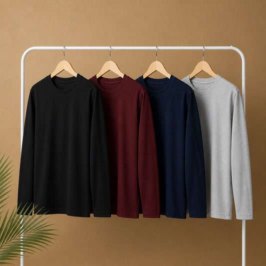 Bundle Of 4 O-Neck Full-Sleeve Summer Tshirt's. V2