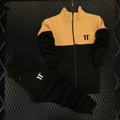 11-Degree Contrast Jacket Style 2-Pcs Premium Quality Winter Tracksuit. MWTS-506