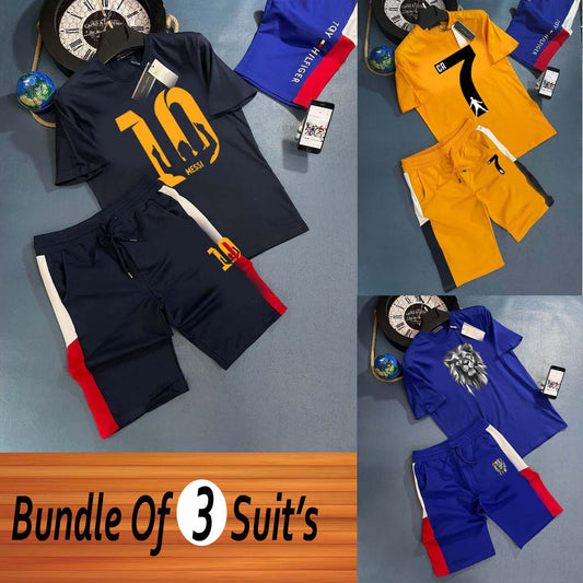 Bundle Of 3 Premium Quality Panel Style 2-Pcs Summer Suit.