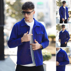 4-Pocket Collar Style Casual Fleece Winter Button Jacket. MWJ-401