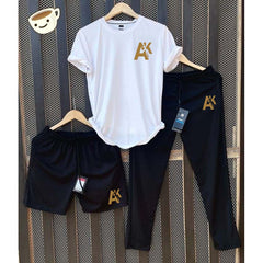 White Ak-47 Printed Bundle Of 3 Dry-Fit Premium Quality Summer Suit.