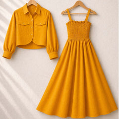 Short Koti & Smoky Maxi Style Western 2-Pcs Stiched Suit.