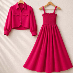 Short Koti & Smoky Maxi Style Western 2-Pcs Stiched Suit.