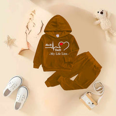 MD Lifeline Printed Velvet Pull-Over Hoodie Style 2-Pcs Winter For Kids.