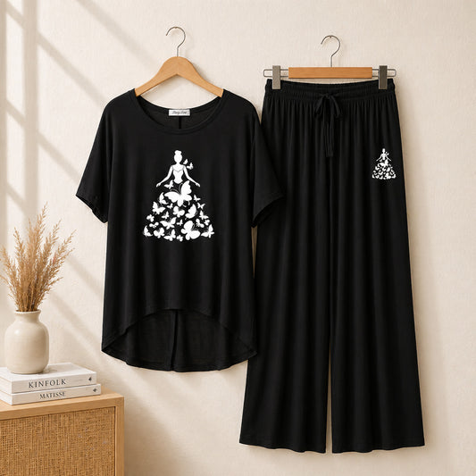 RH-Style Big-Printed 2-Pcs Lounge And Night Wear Suit. WLW-01 V2