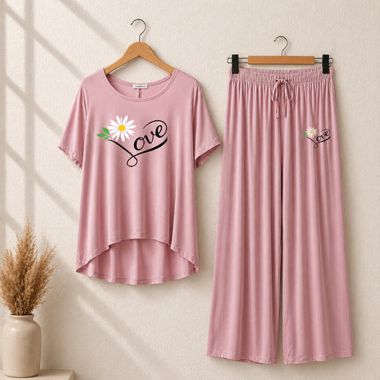 RH-Style Big-Printed 2-Pcs Lounge And Night Wear Suit. WLW-01 V2