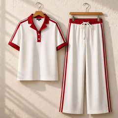 Contrast Collar Style Western 2-Pcs Summer Dry-Fit Tracksuit For Her. WSTS-01 V2