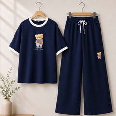 Bear Going Drop-Shoulder Style 2-Pcs Summer Dry-Fit Tracksuit For Her. WSTS-03 V2