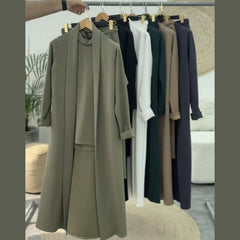 Long Gown Style 3-Pcs Winter Co-Ord Suit. WWTS-13